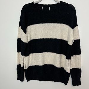 Black and Cream Striped Sweater